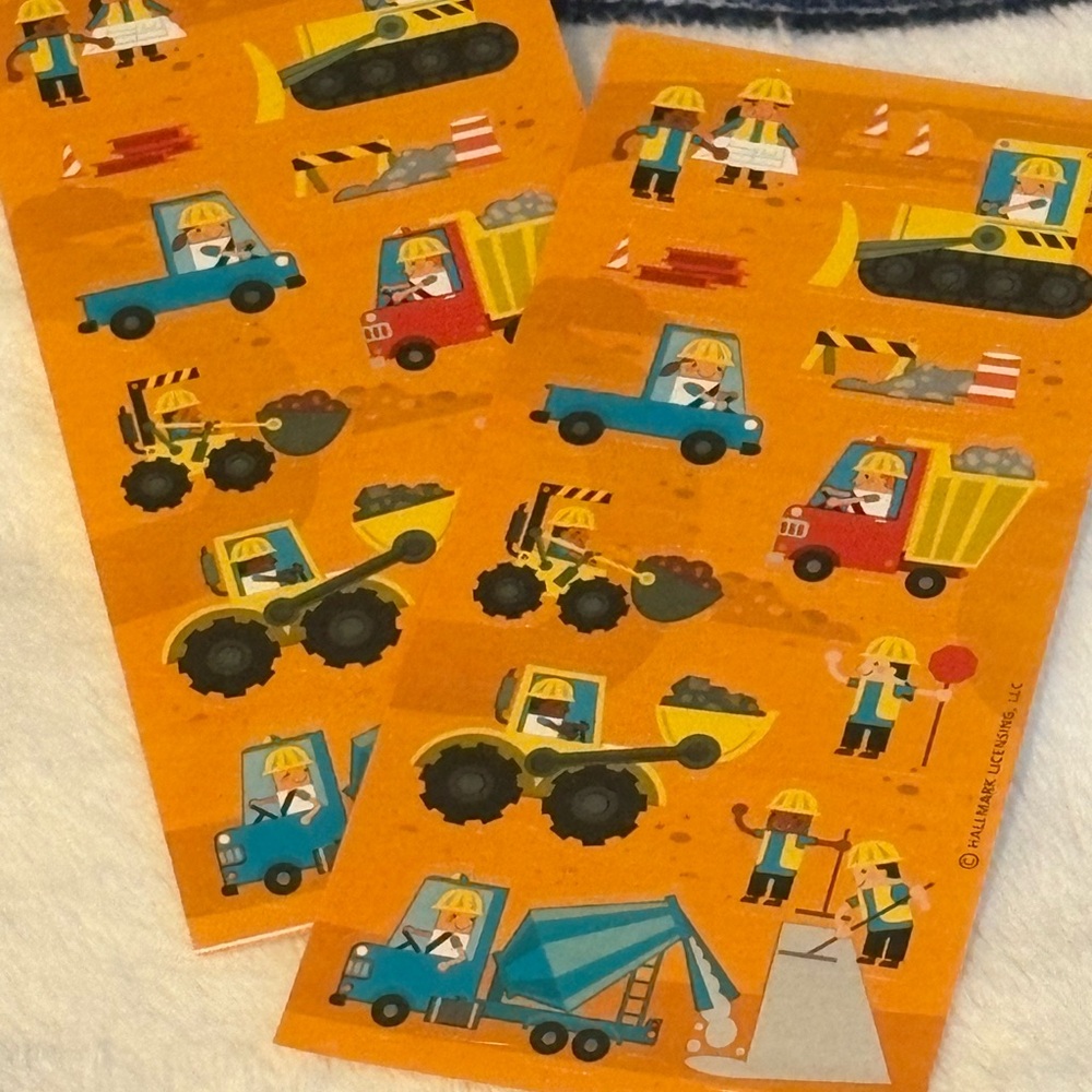 Free With Purchase! Construction, Trucks, Vehicles, Colorful Stickers